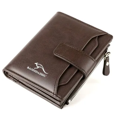 Premium Leather Men’s Short Wallet – Multi-Card Slots